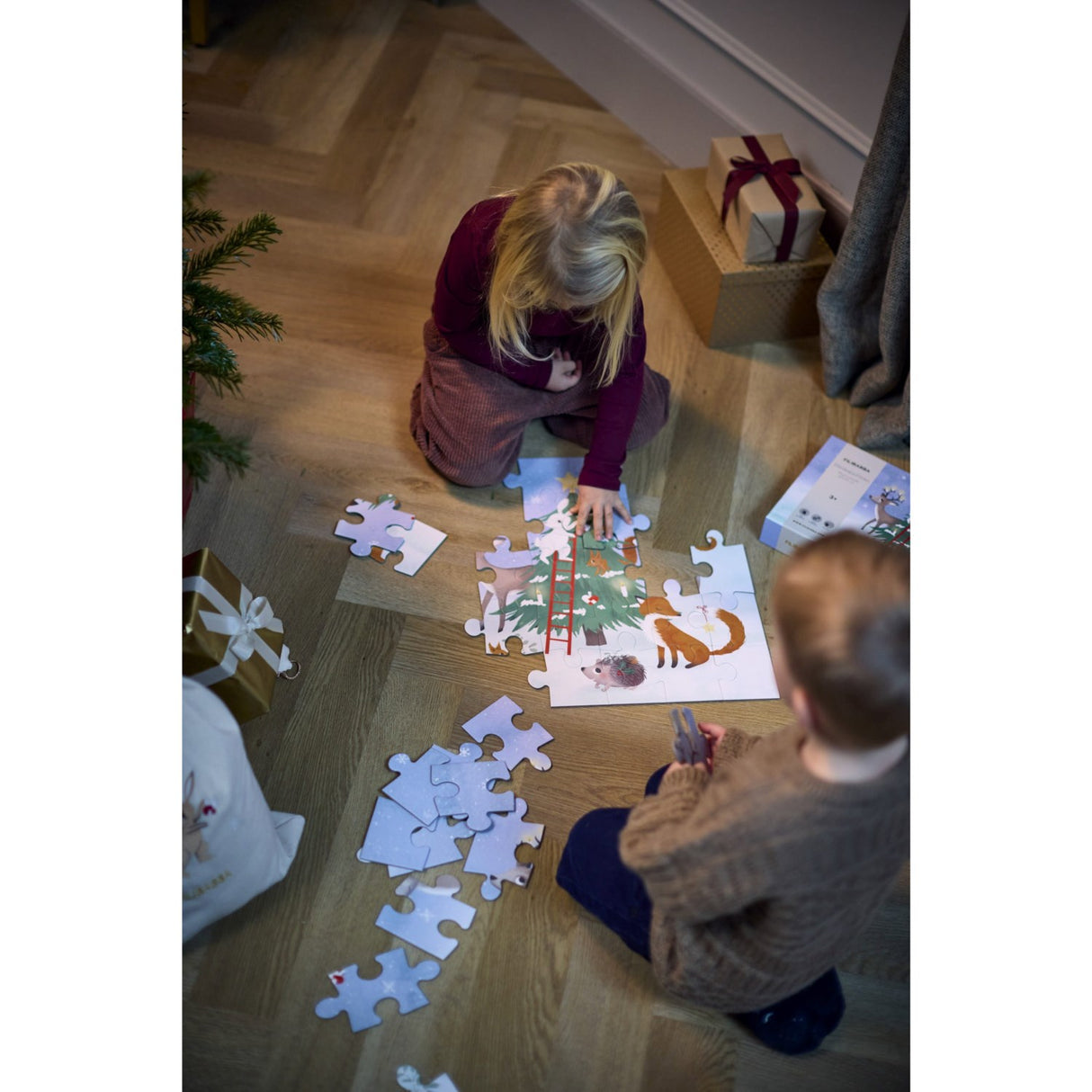 FILIBABBA Forest Friends Puslespill 30 Styks 45x45 Cm Wonderful Winter