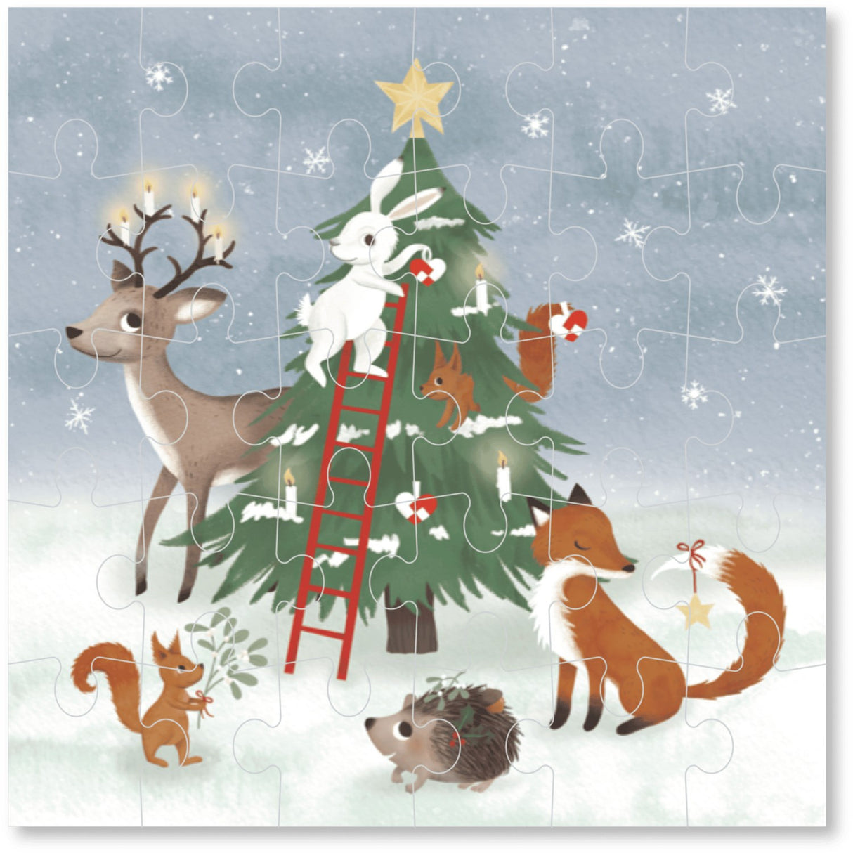 FILIBABBA Forest Friends Puslespill 30 Styks 45x45 Cm Wonderful Winter
