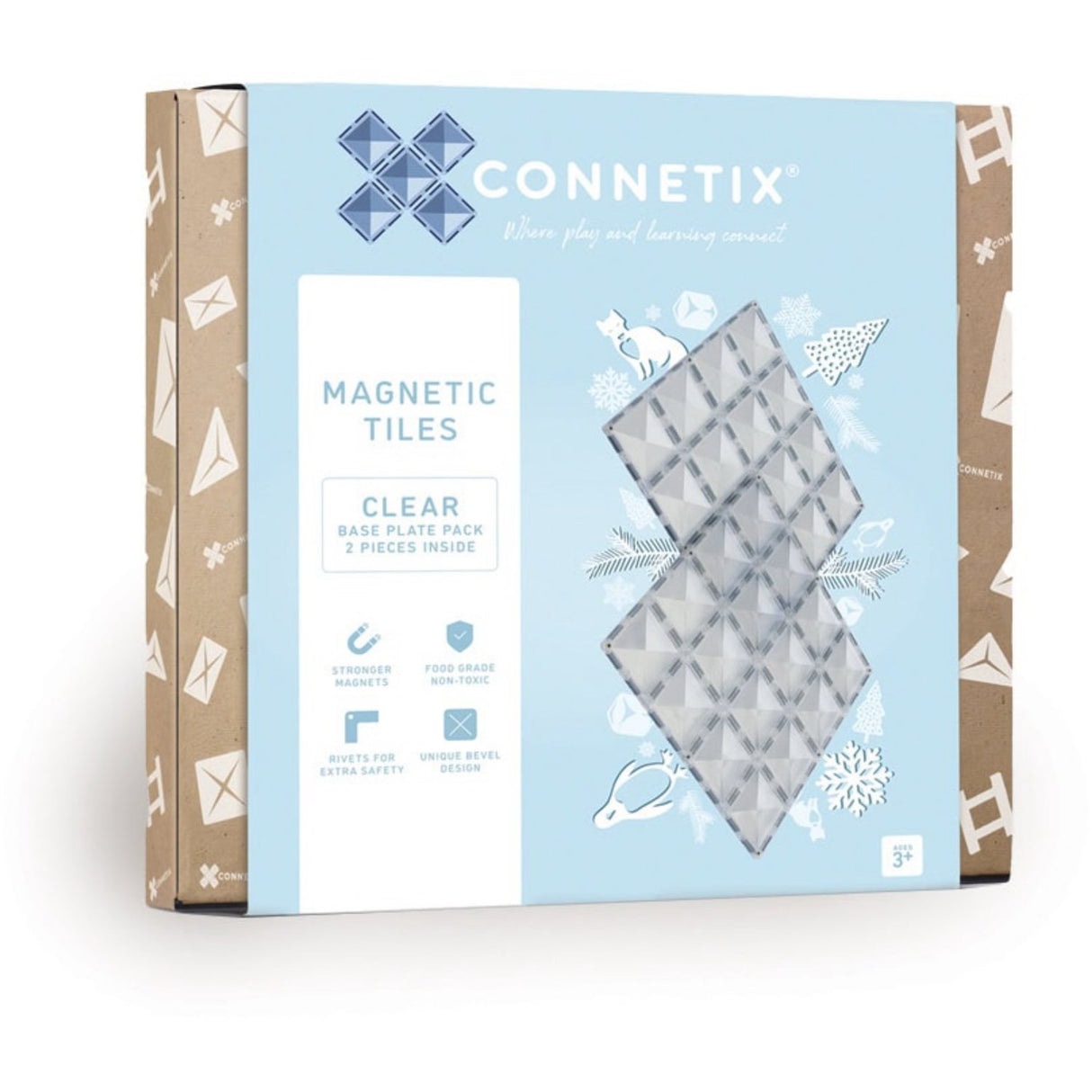 Connetix Clear Base Plate Pakke 2 Styks