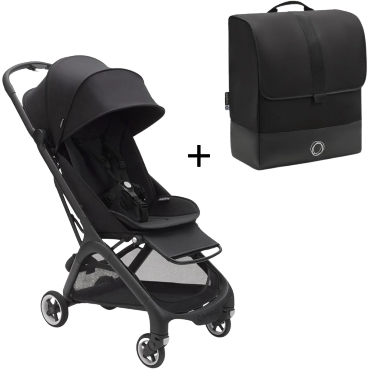 Bugaboo Butterfly Barnevogn og Transportkoffert Svart Pakke