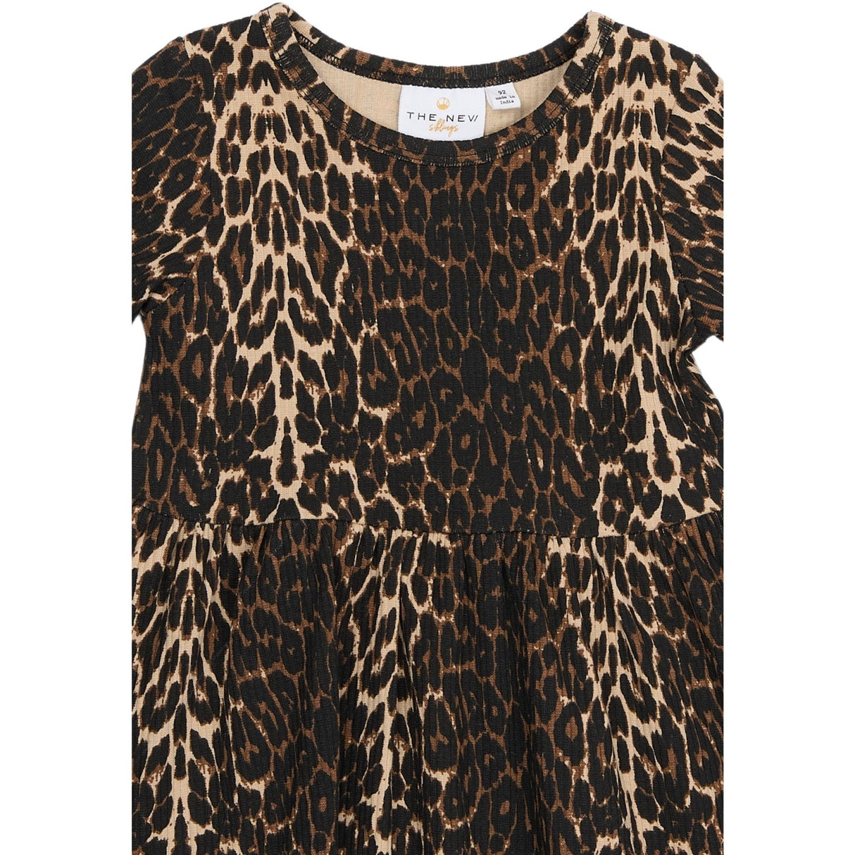 THE NEW Siblings Oxford Tan AOP Ellie Rib Kjole