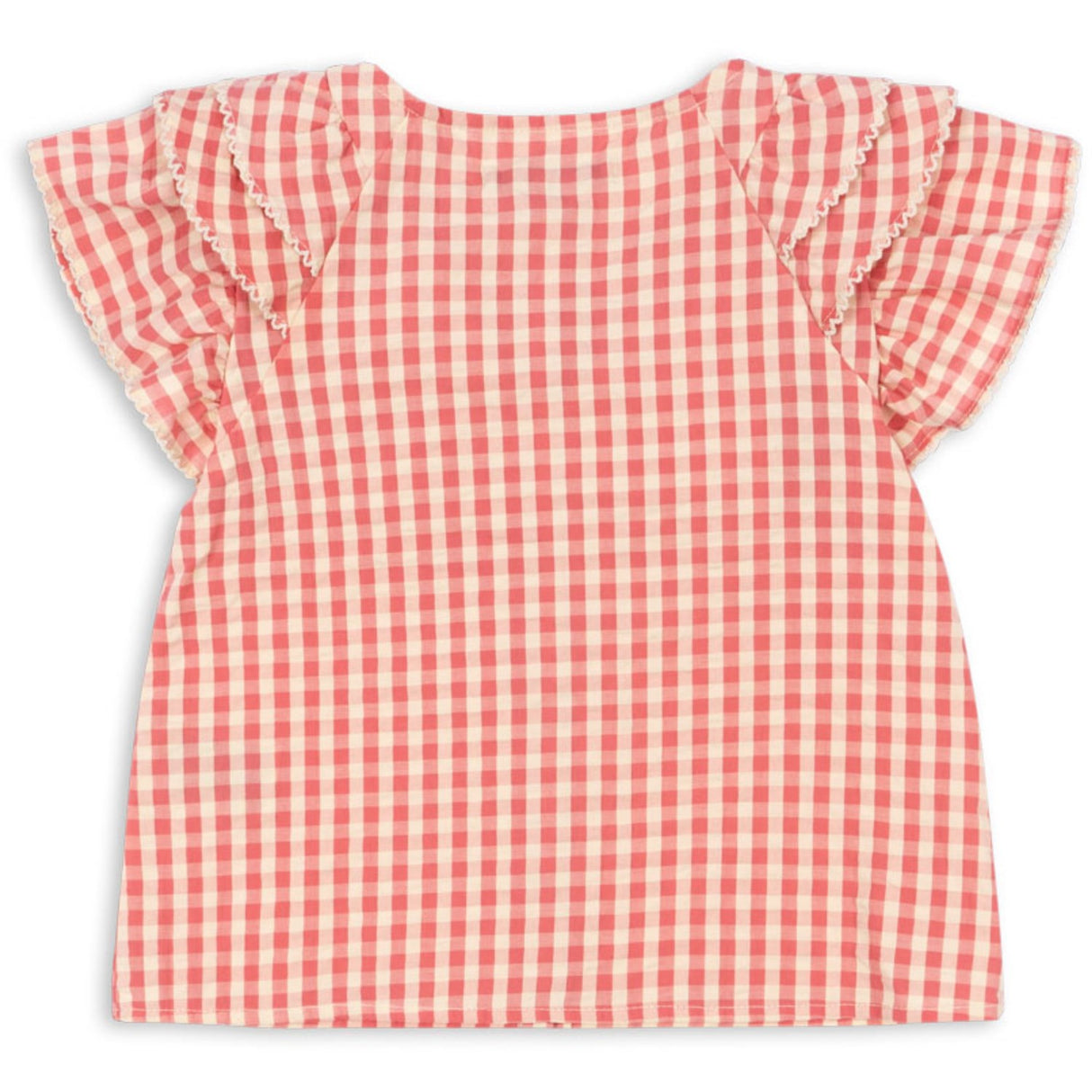 Konges Sløjd Flamingo Plume Check Kim Frill Ss Skjorte Gots