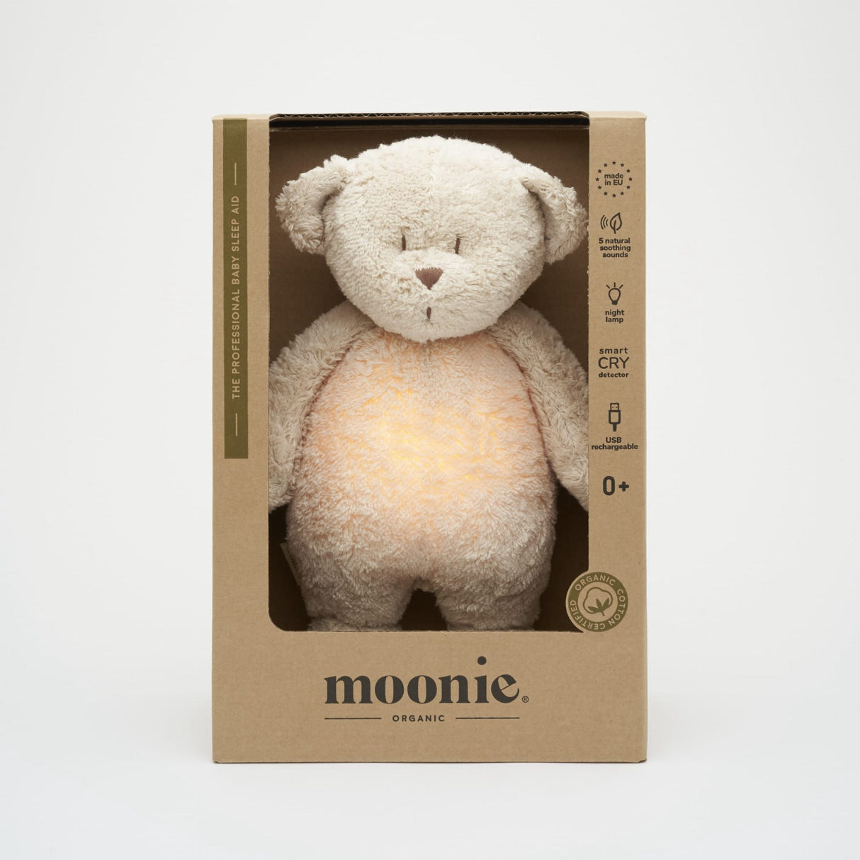 Moonie Sand 2.0 Organic Humming Bjørn Med en Lampe