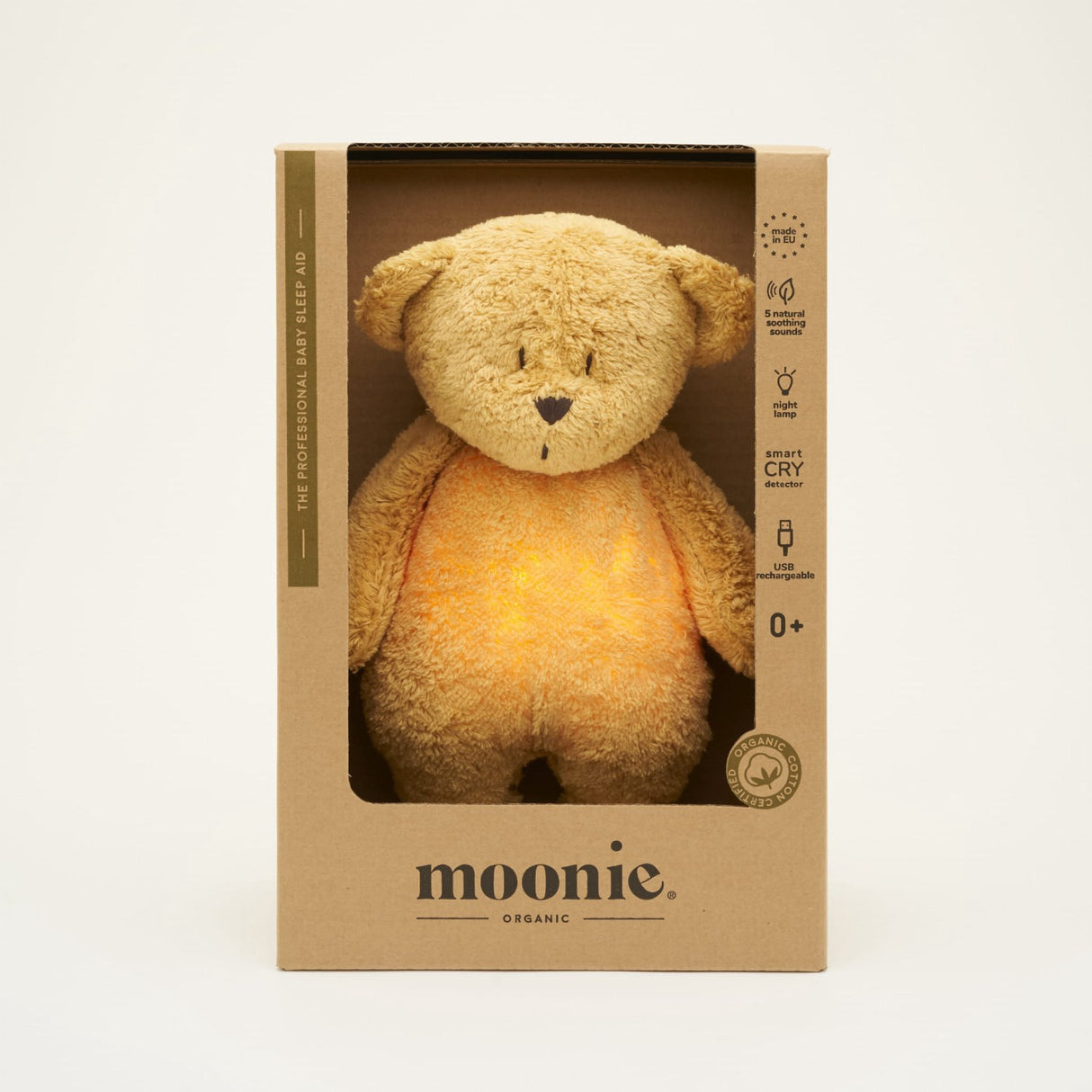 Moonie Honey 2.0 Organic Humming Bjørn Med en Lampe