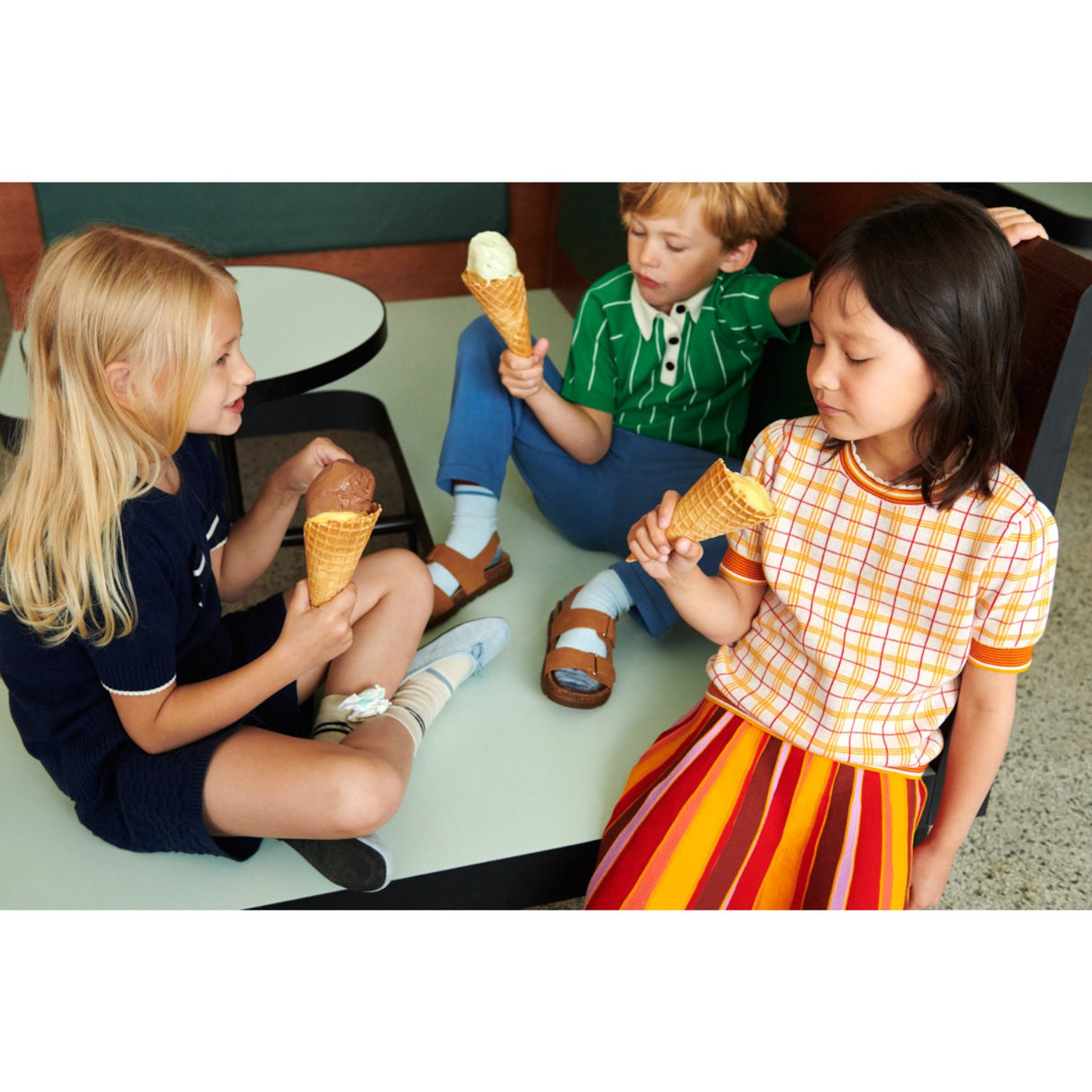 FUB basil/ecru Striped Polo