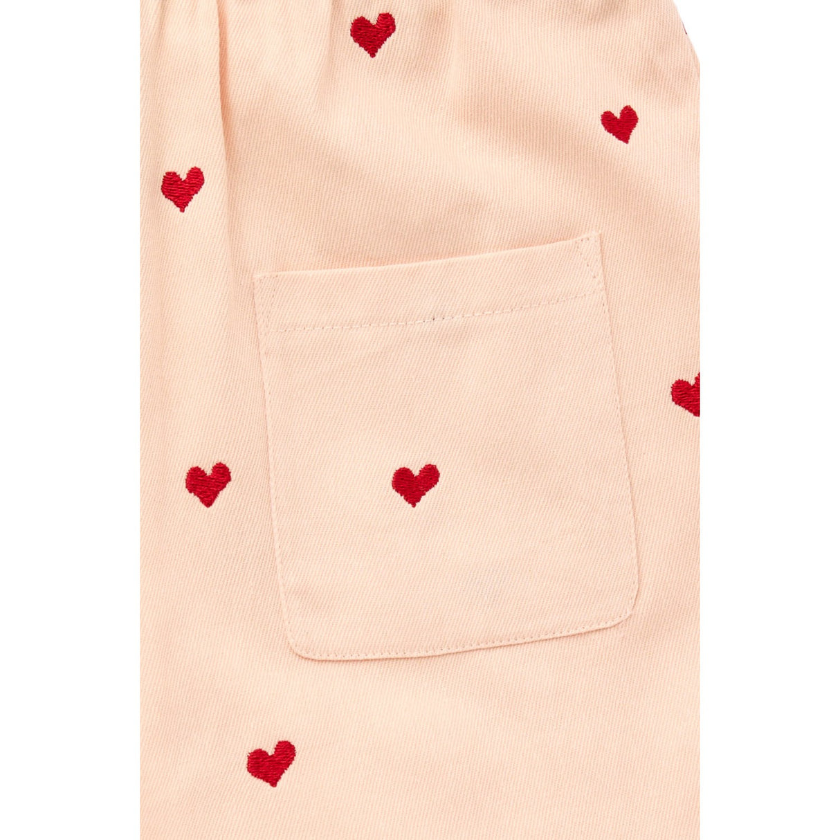 COPENHAGEN COLORS Dusty Rose W. Berry Hearts Twill Heart Shorts