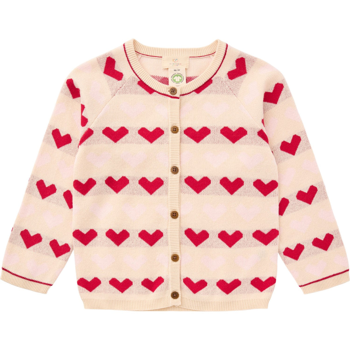 COPENHAGEN COLORS Berry Comb. Strikket Heart Cardigan