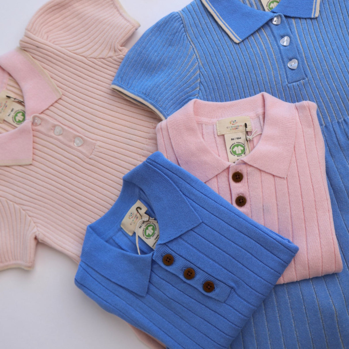 COPENHAGEN COLORS Ballerinasko/Berry Comb. Rib Strikket Polo