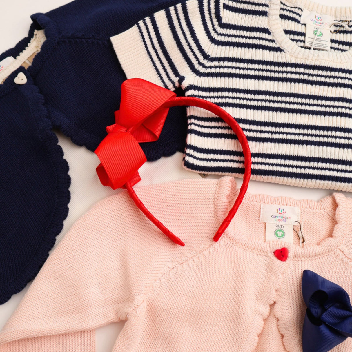 COPENHAGEN COLORS Soft Pink Lt. Strikket bolero m. hjerteknapp