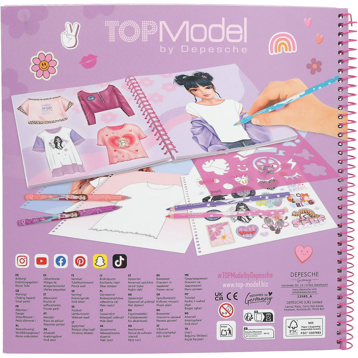 TOPModel T-Shirt Designer Colouring Bok