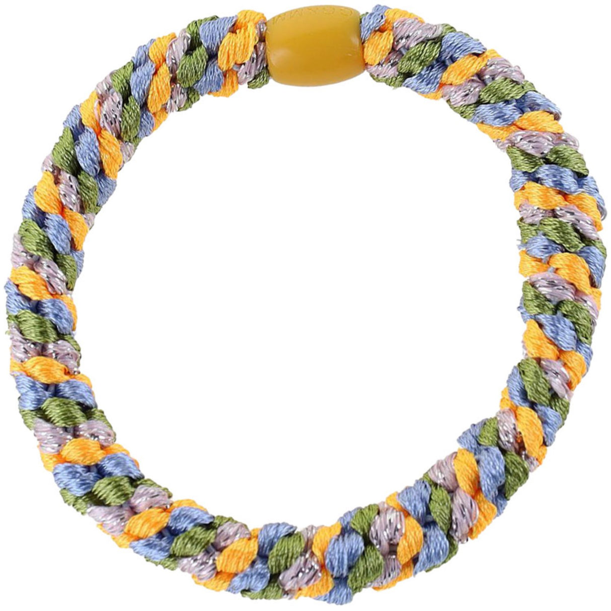 Bow's by Stær Flettet Hårelastikk - Multi Blå/Oransje/Grønn/Lilla Glitter 6-pakning