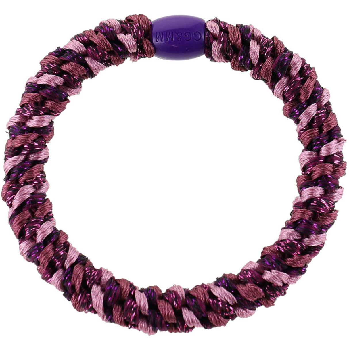 Bow's by Stær Flettet Hårelastikk - Multi Bordeaux/Rose Glitter 6-pakning