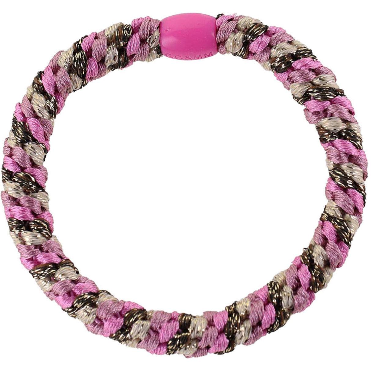 Bow's by Stær Flettet Hårelastikk - Multi Rosa/Brun/Sand Glitter 6-pakning