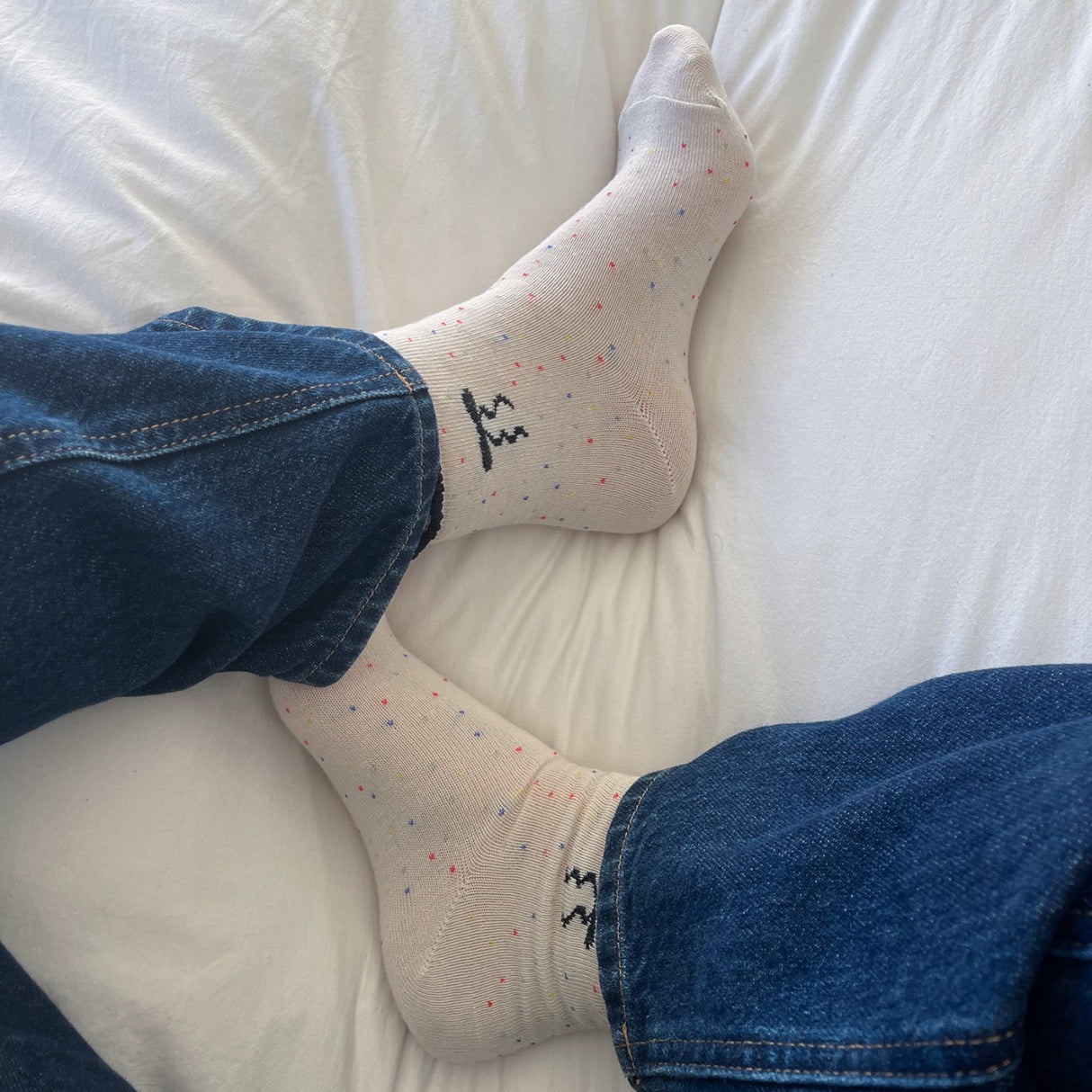 Bow's by Stær Strømper - Onesize - Sløyfer Off-White/Svart