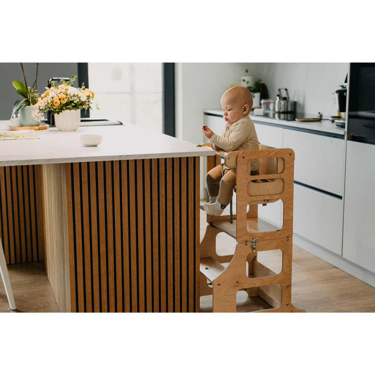 Duck Woodworks Natural High Chair Add-on for læringstårn