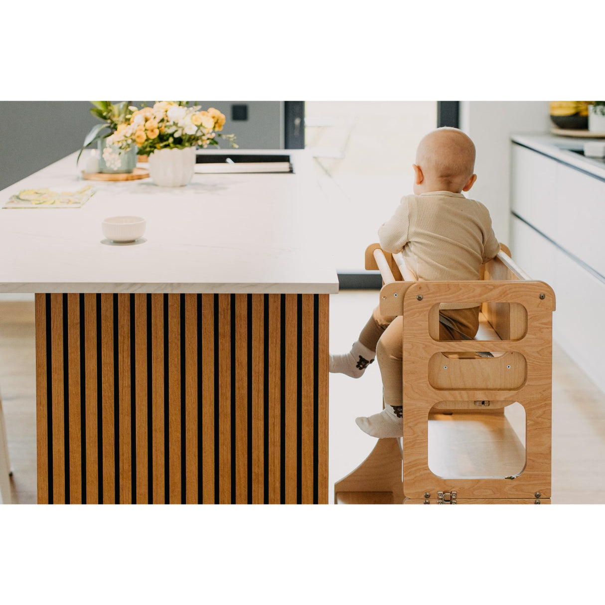 Duck Woodworks Natural High Chair Add-on for læringstårn