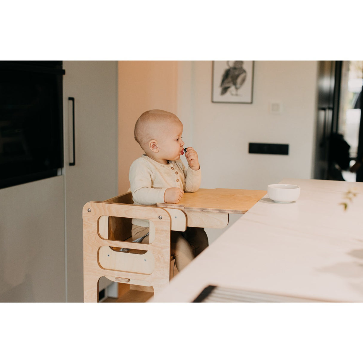 Duck Woodworks Natural High Chair Add-on for læringstårn