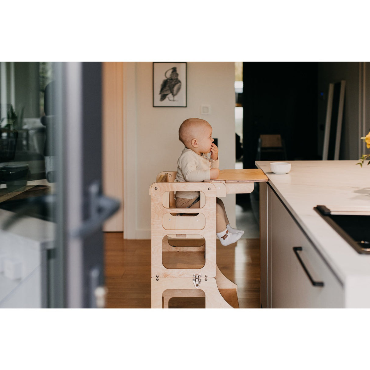 Duck Woodworks Natural High Chair Add-on for læringstårn