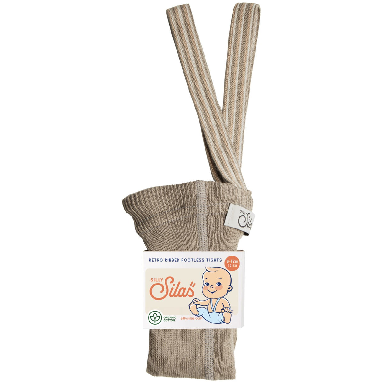 Silly Silas Oyster Grey Striped Footless Strømpebukser
