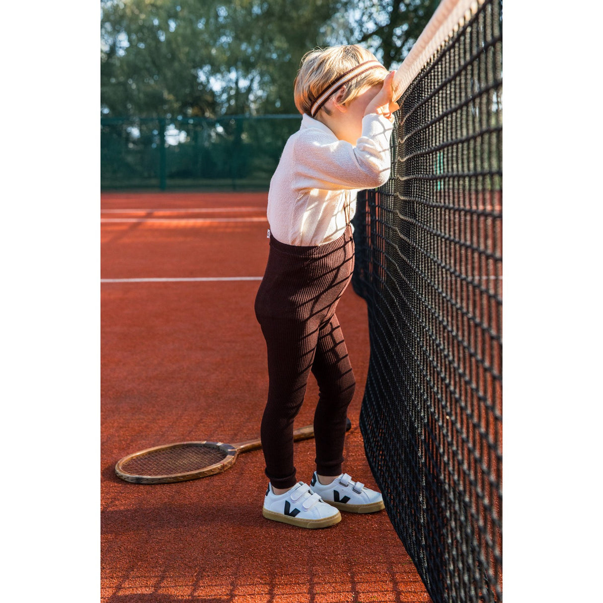 Silly Silas Chocolate Brown Striped Footless Strømpebukser