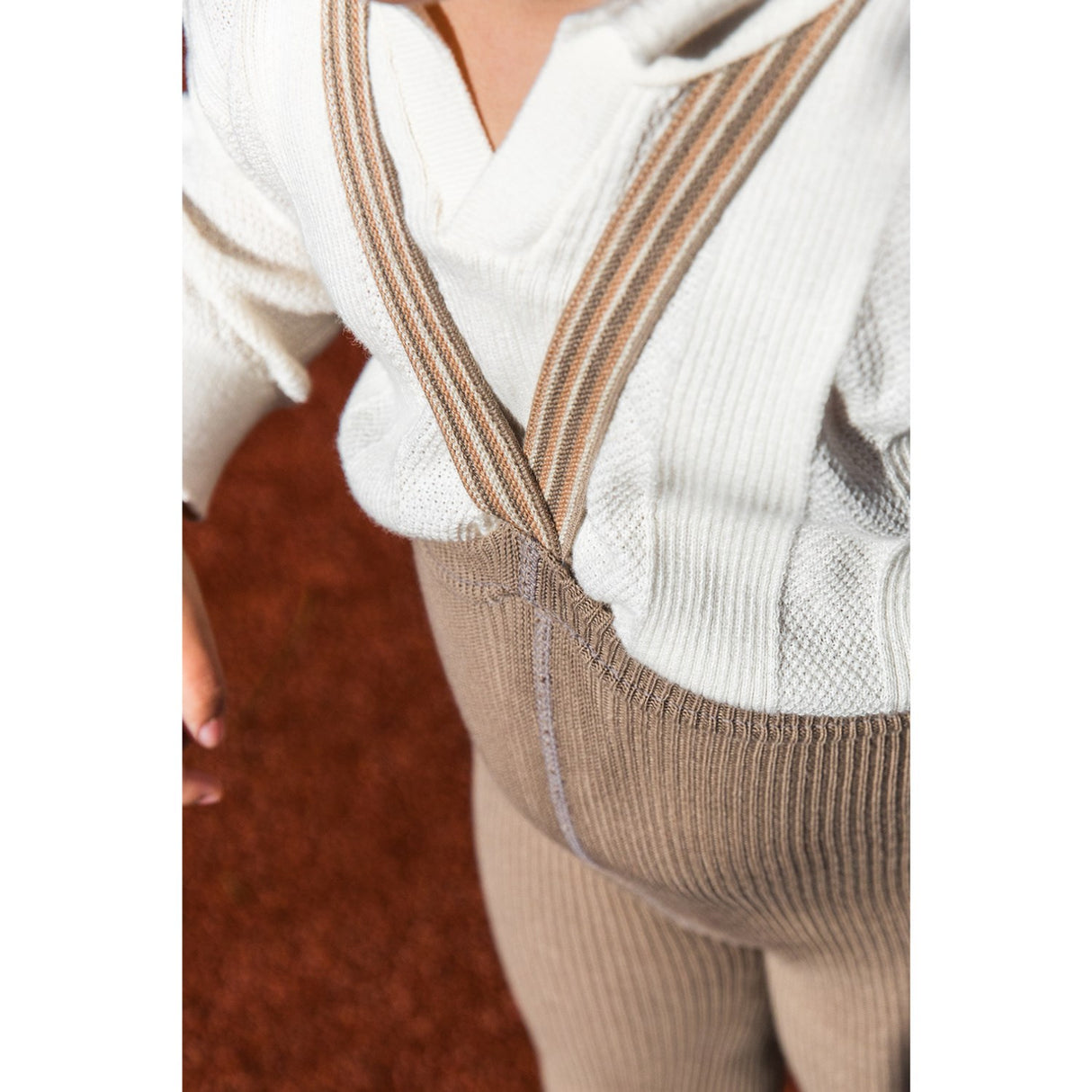 Silly Silas Oyster Grey Striped Footless Strømpebukser