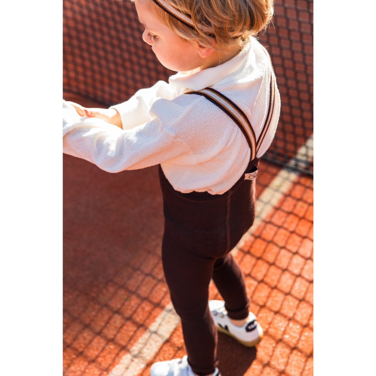 Silly Silas Chocolate Brown Striped Footless Strømpebukser