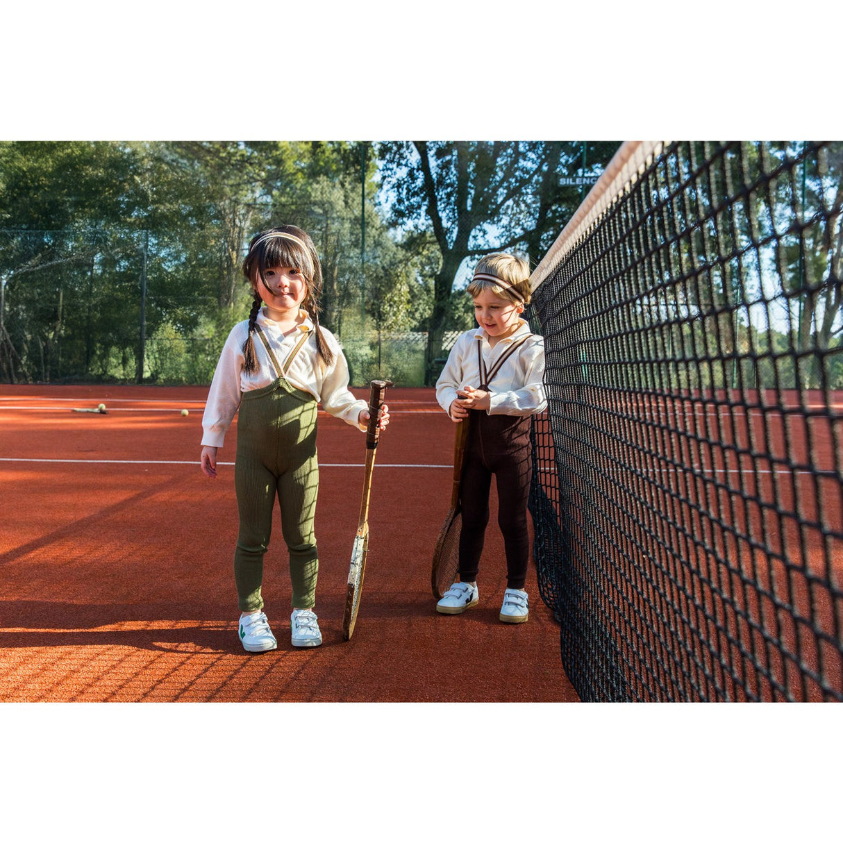 Silly Silas Chocolate Brown Striped Footless Strømpebukser