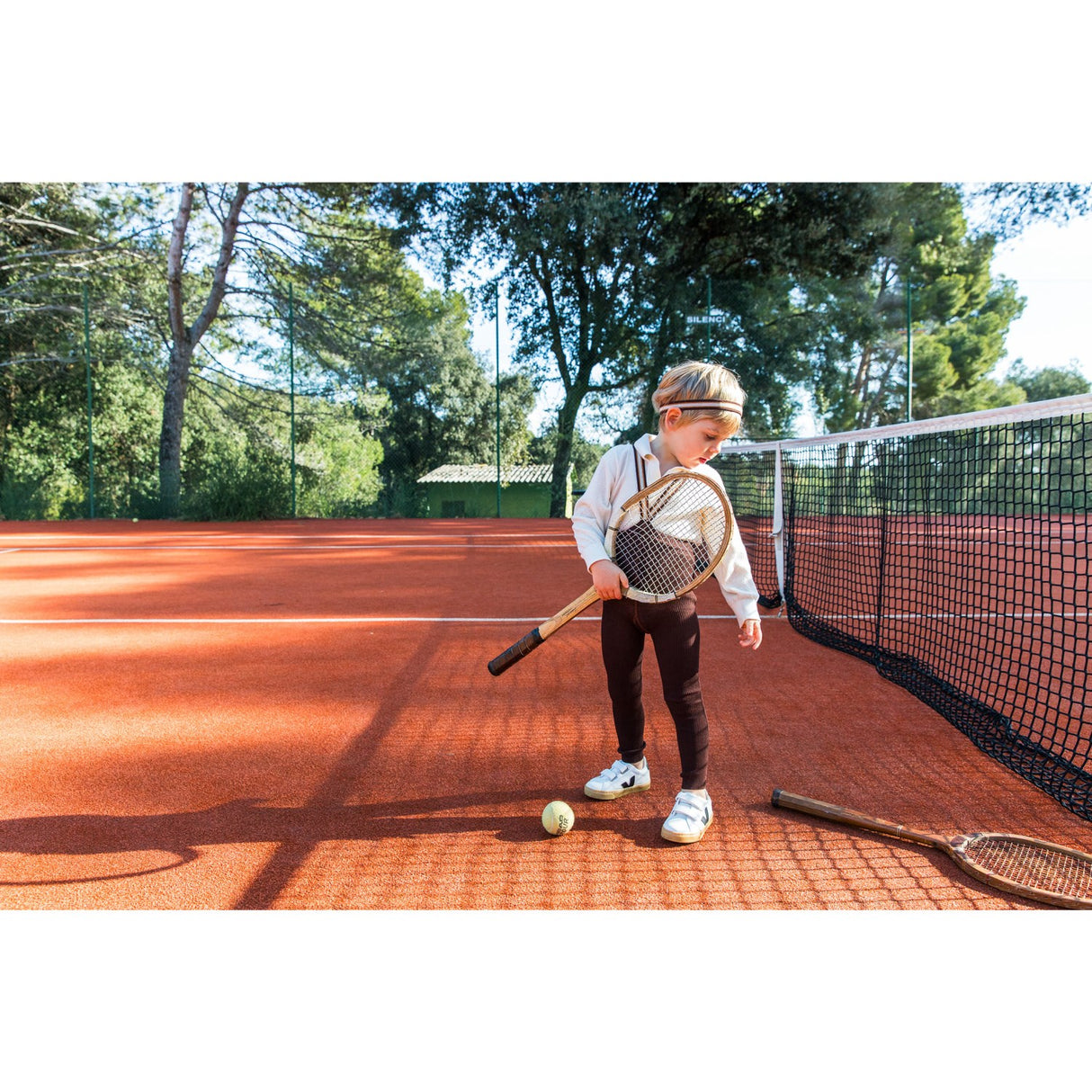 Silly Silas Chocolate Brown Striped Footless Strømpebukser