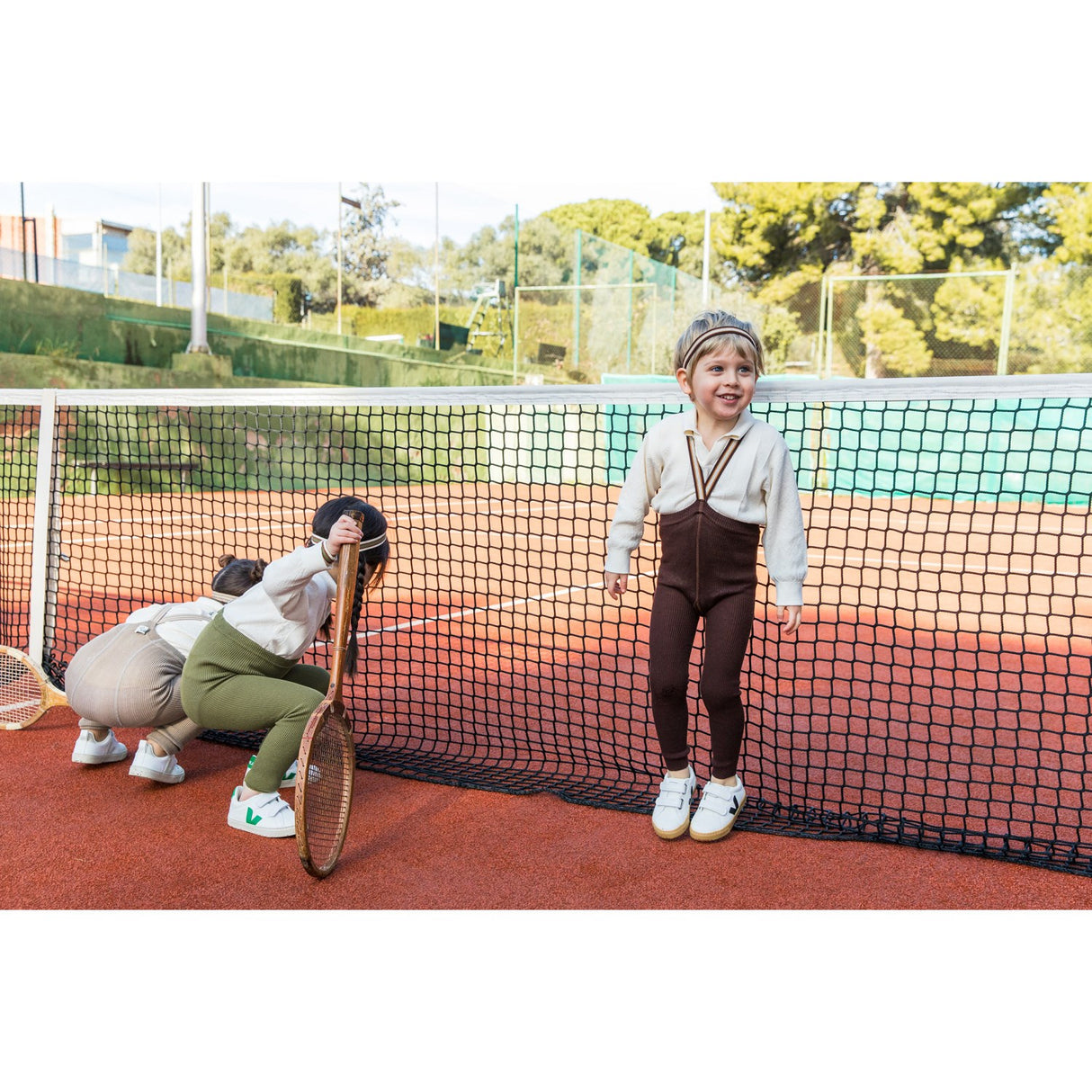 Silly Silas Olive Striped Footless Strømpebukser