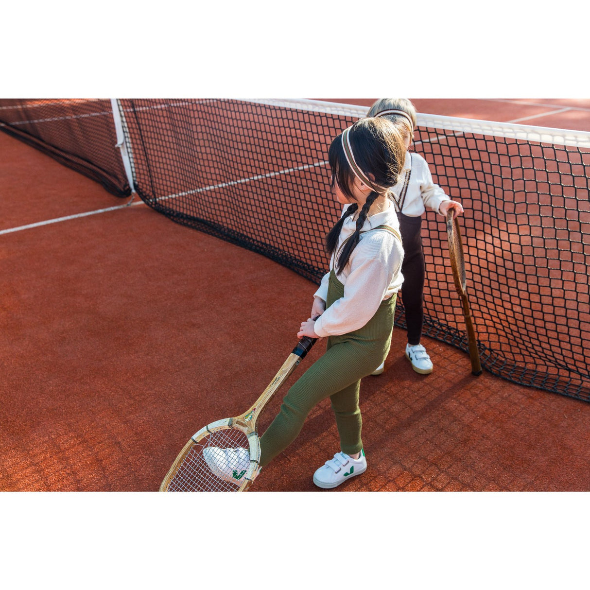 Silly Silas Olive Striped Footless Strømpebukser