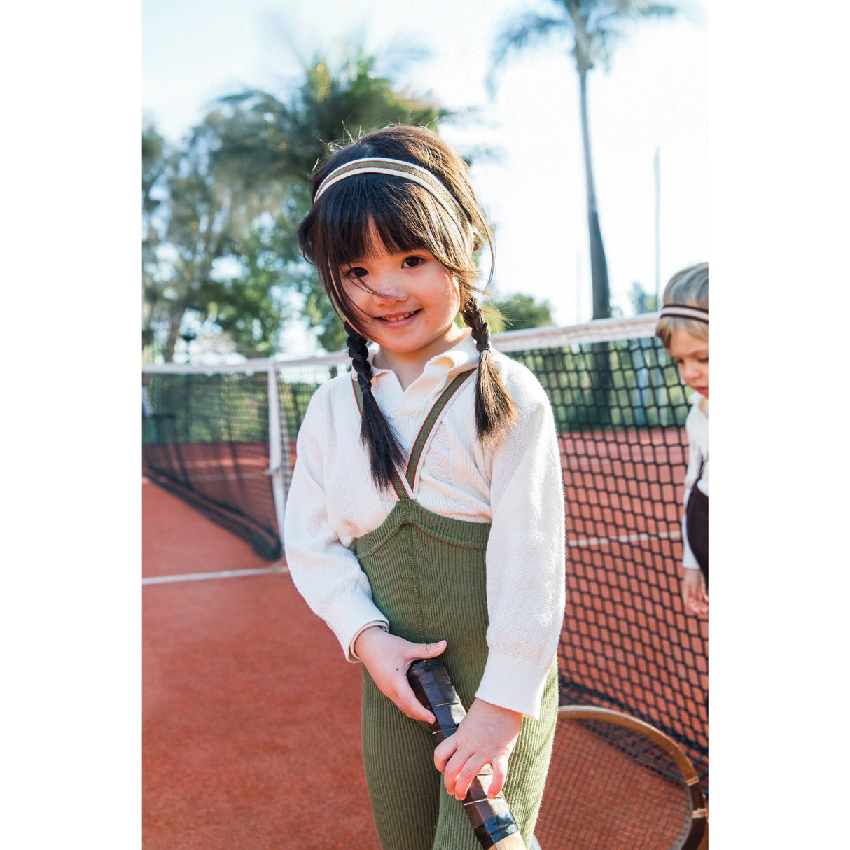 Silly Silas Olive Striped Footless Strømpebukser