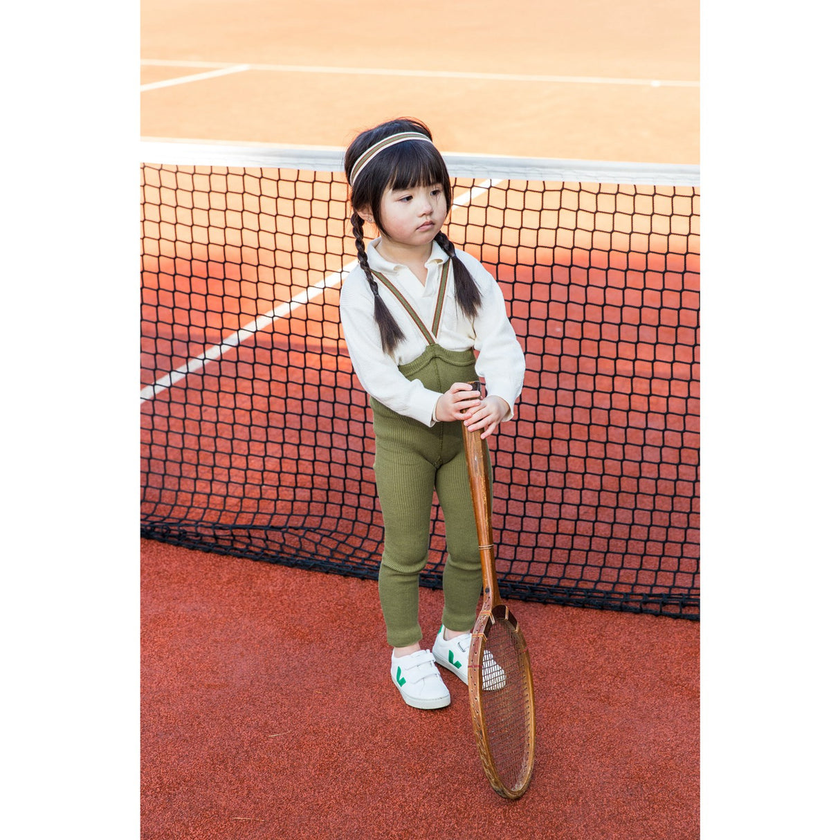 Silly Silas Olive Striped Footless Strømpebukser