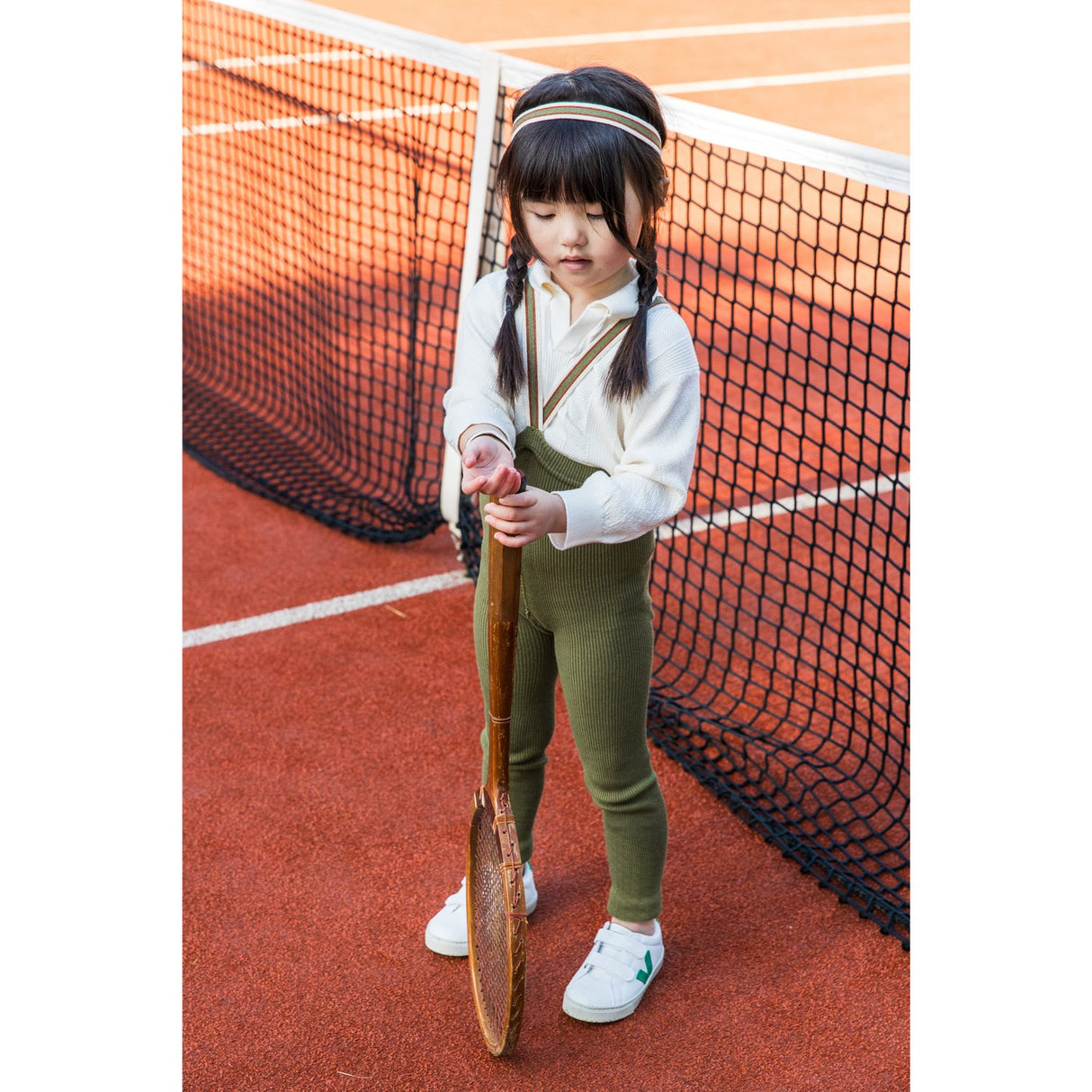 Silly Silas Olive Striped Footless Strømpebukser