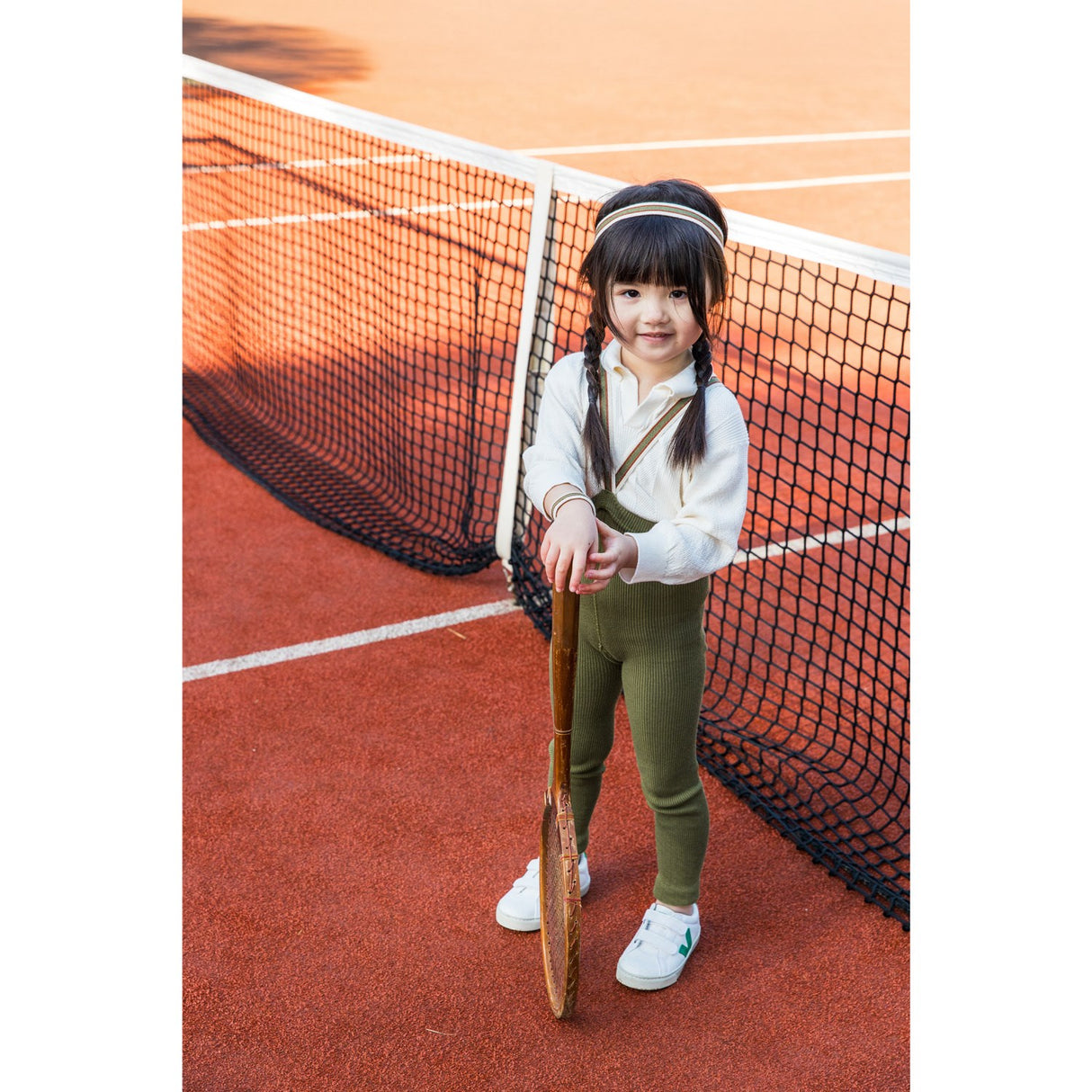 Silly Silas Olive Striped Footless Strømpebukser