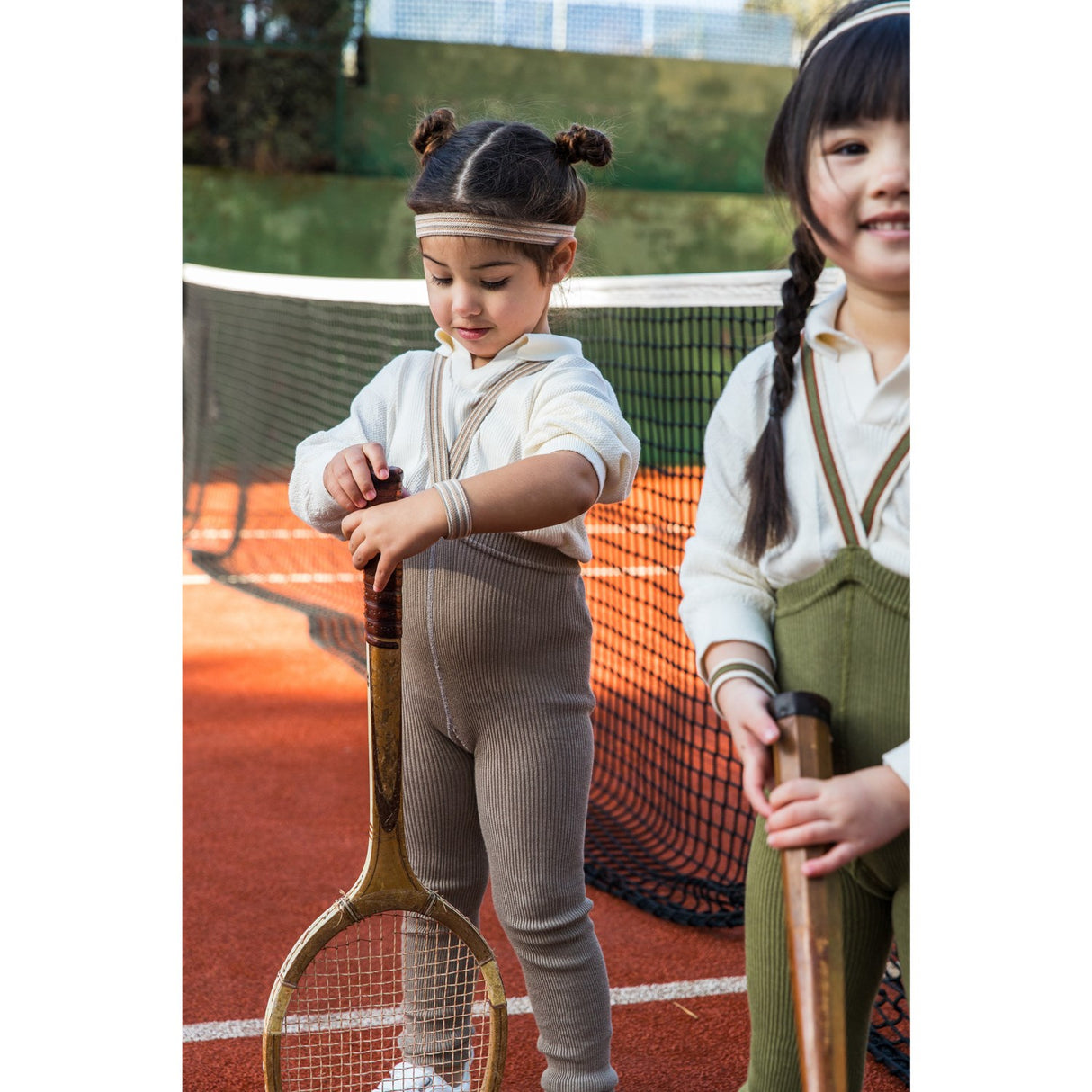 Silly Silas Oyster Grey Striped Footless Strømpebukser