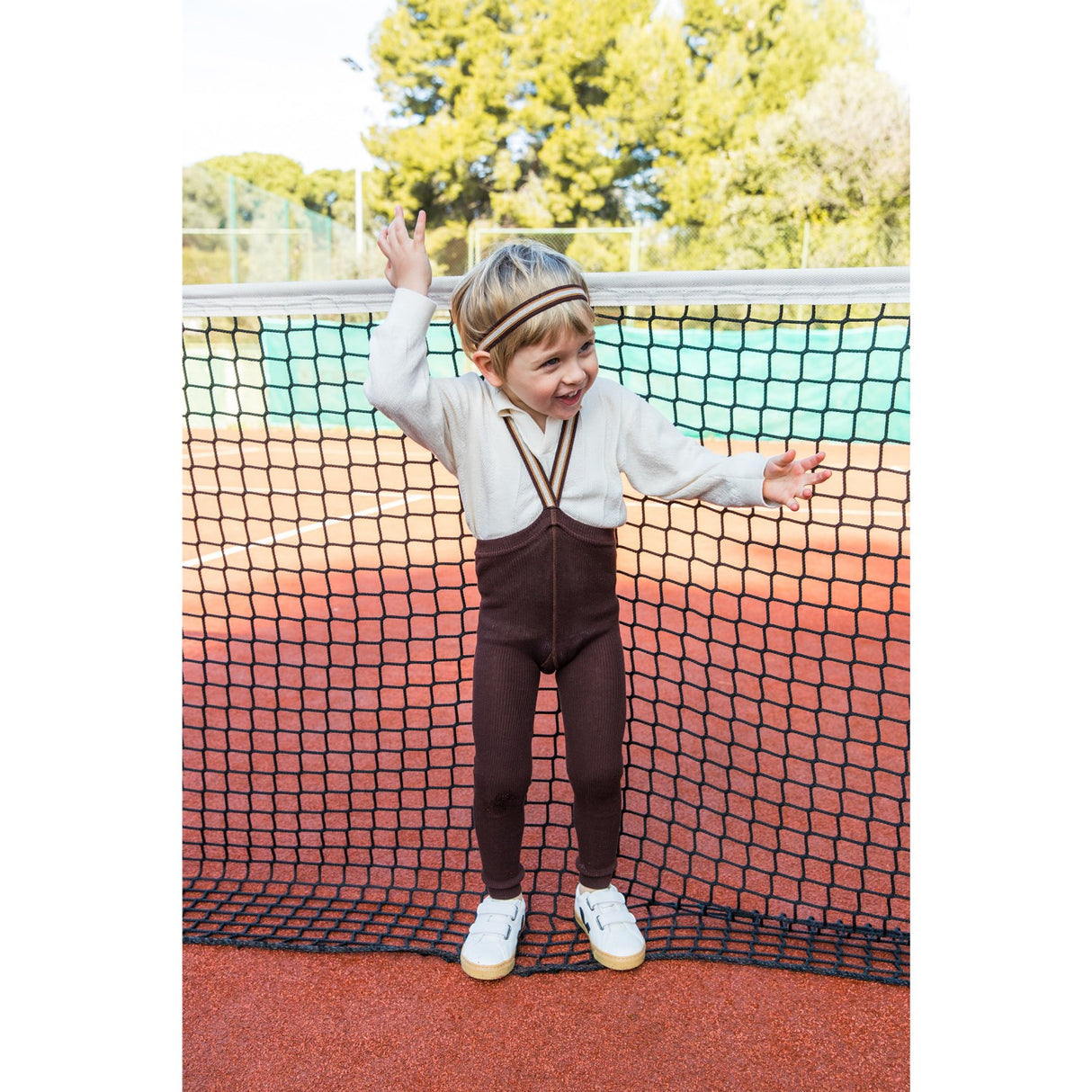 Silly Silas Chocolate Brown Striped Footless Strømpebukser