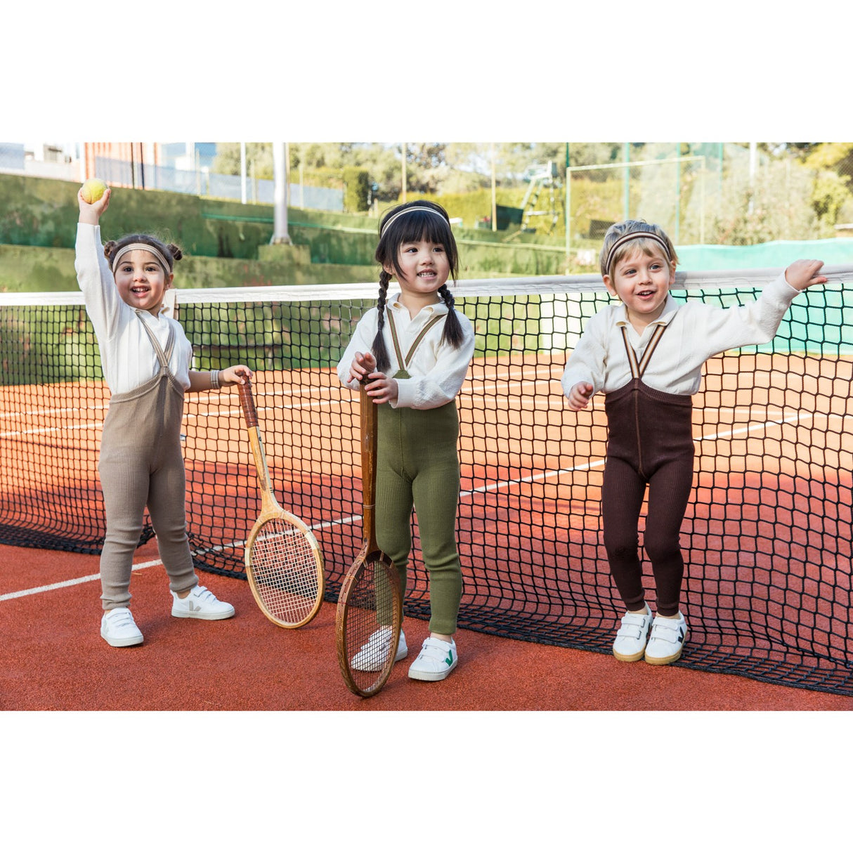 Silly Silas Olive Striped Footless Strømpebukser