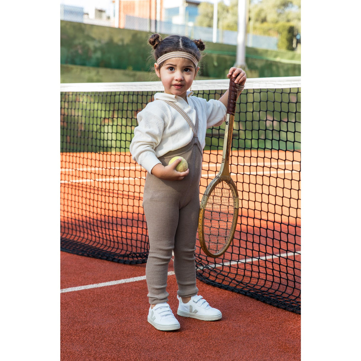 Silly Silas Oyster Grey Striped Footless Strømpebukser