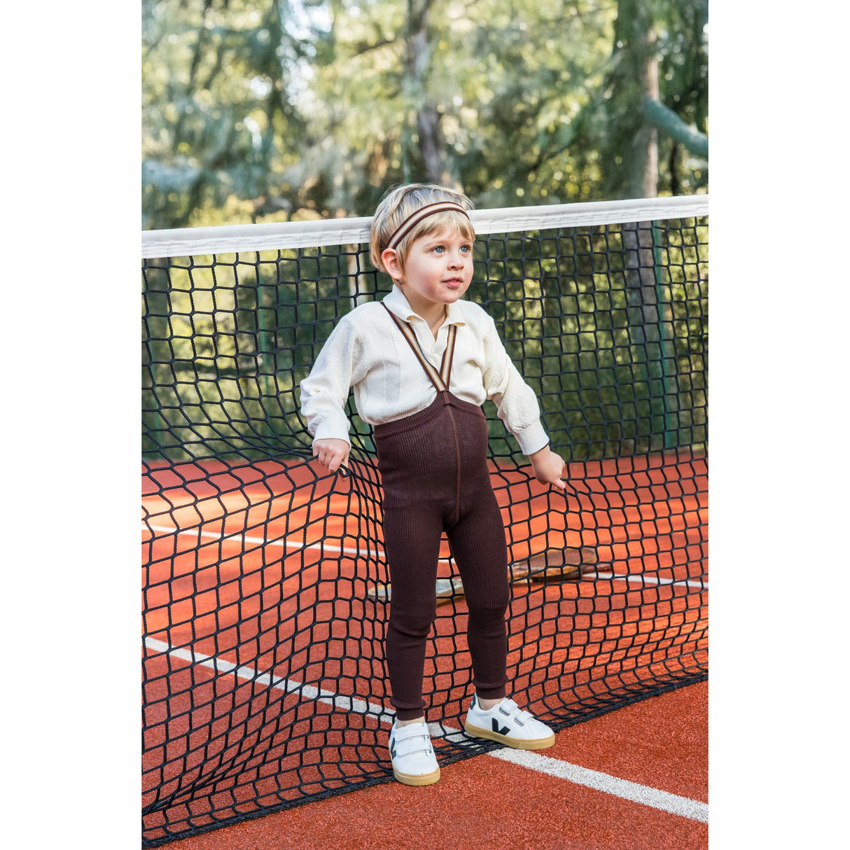 Silly Silas Chocolate Brown Striped Footless Strømpebukser