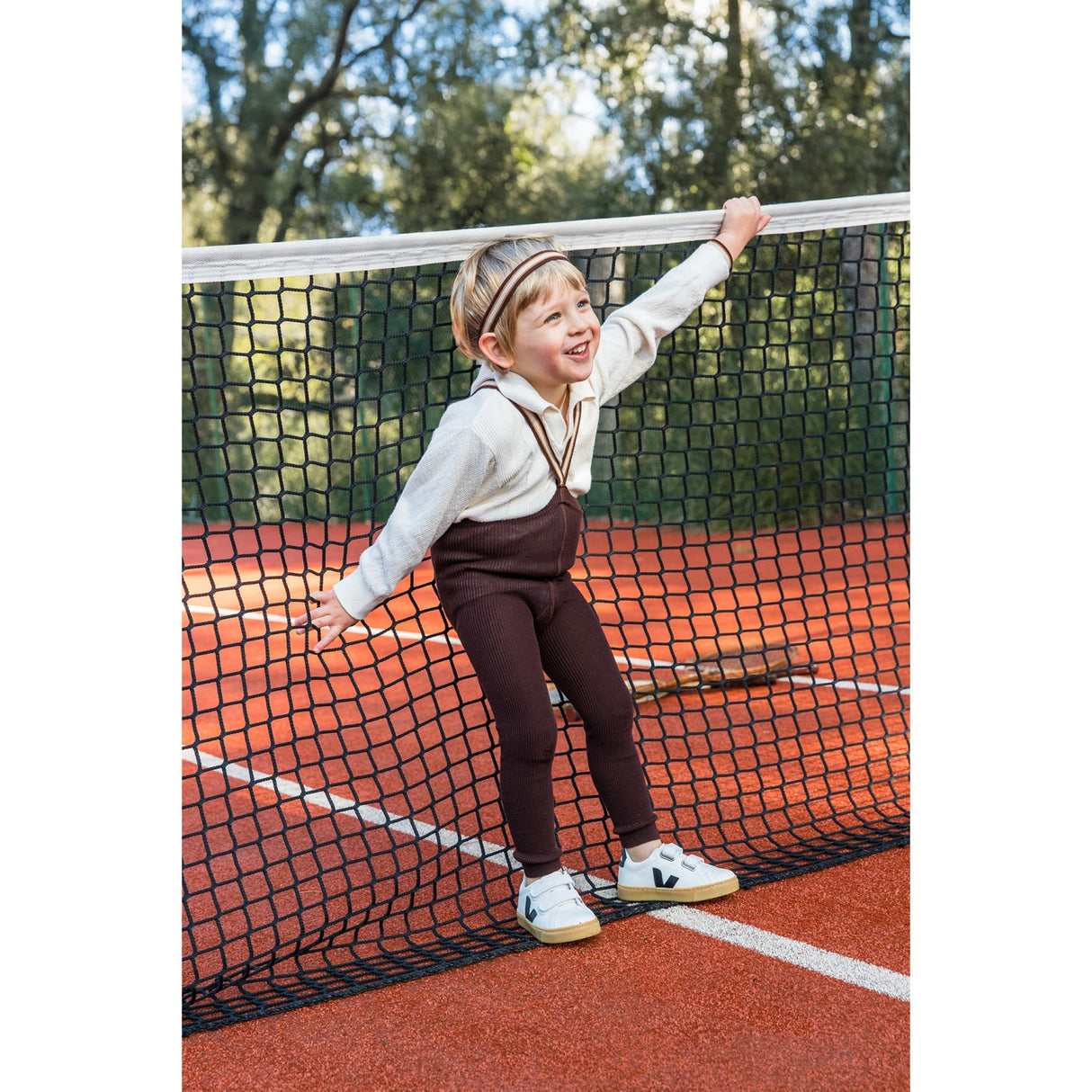 Silly Silas Chocolate Brown Striped Footless Strømpebukser