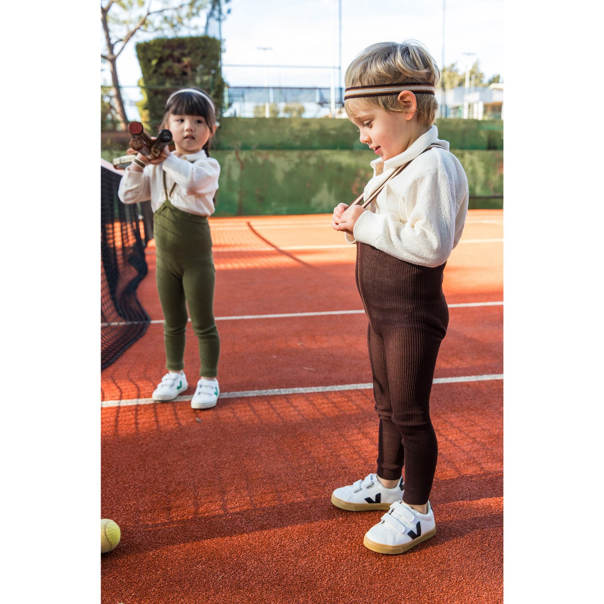 Silly Silas Chocolate Brown Striped Footless Strømpebukser