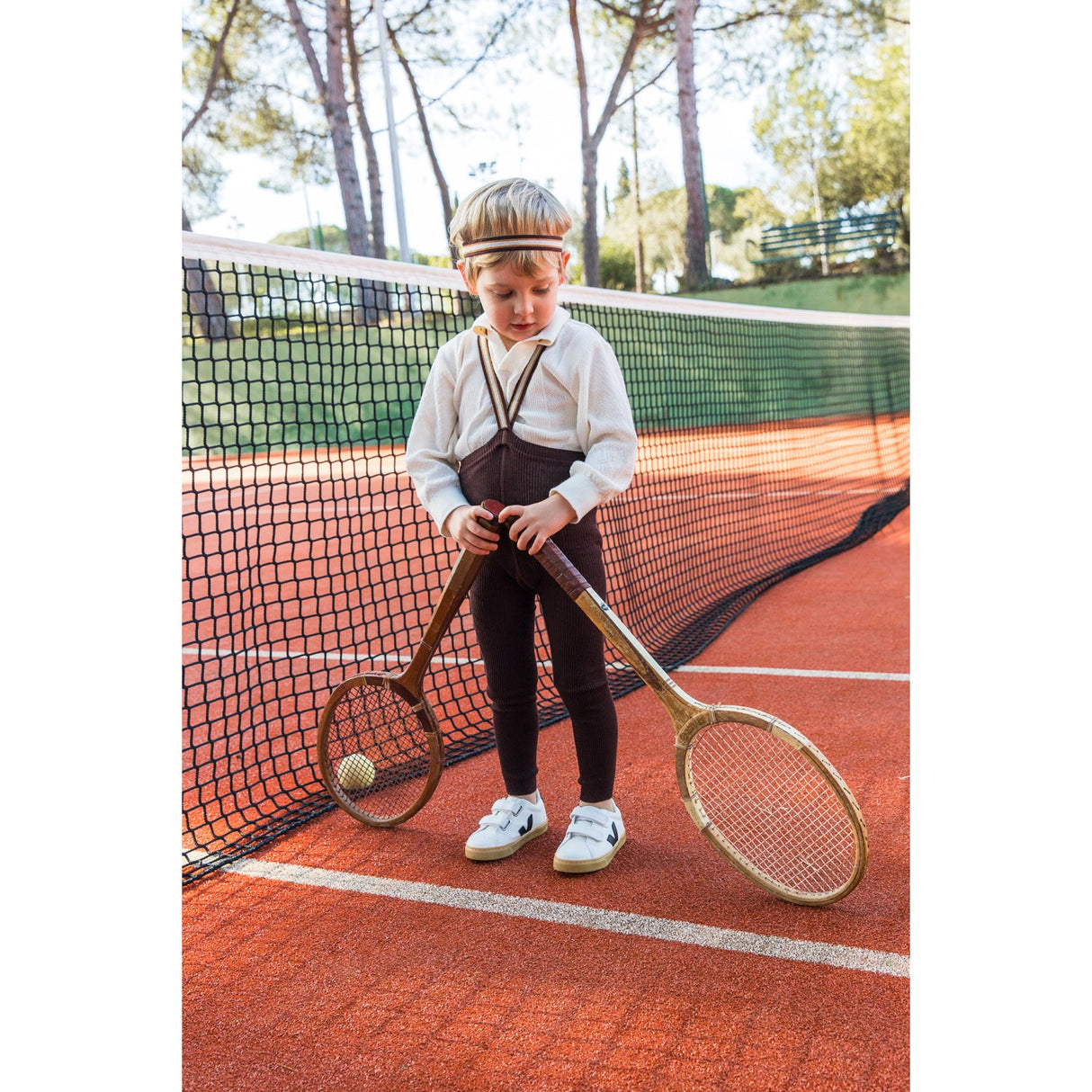 Silly Silas Chocolate Brown Striped Footless Strømpebukser