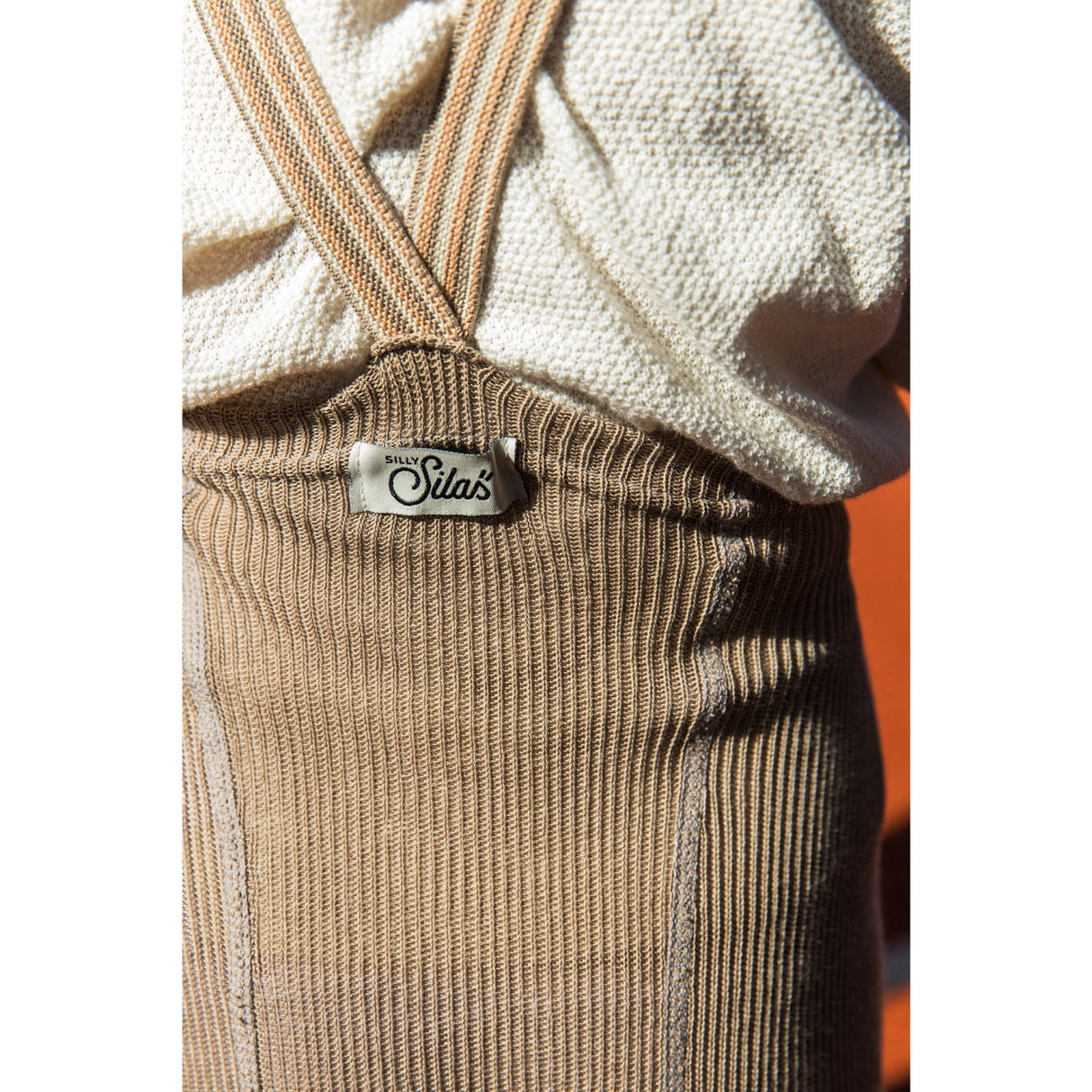 Silly Silas Oyster Grey Striped Footless Strømpebukser