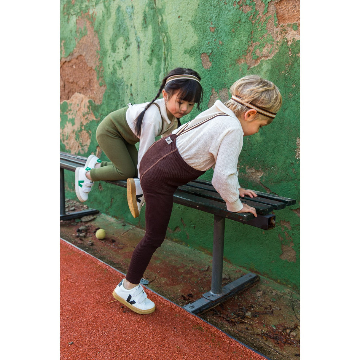 Silly Silas Chocolate Brown Striped Footless Strømpebukser