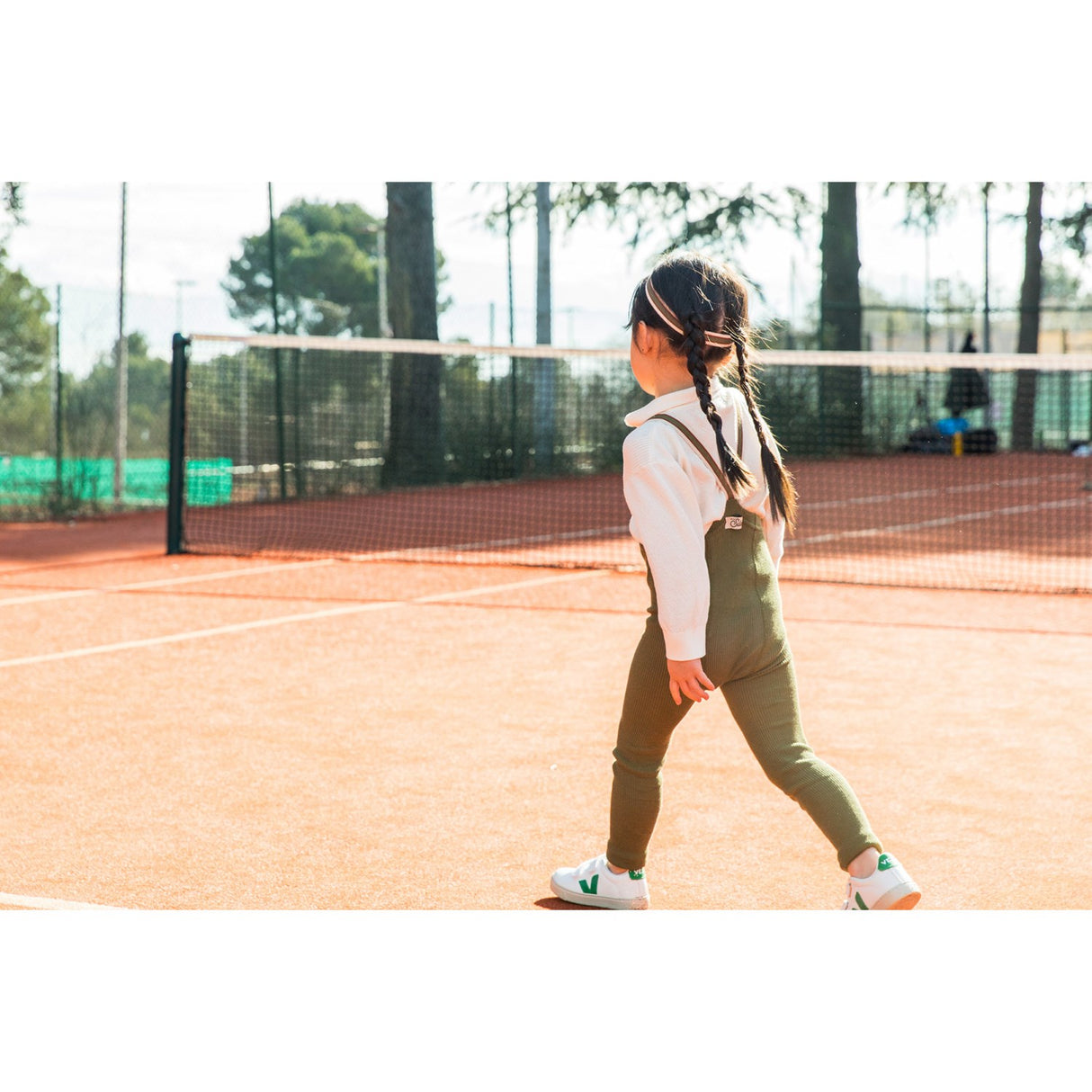 Silly Silas Olive Striped Footless Strømpebukser