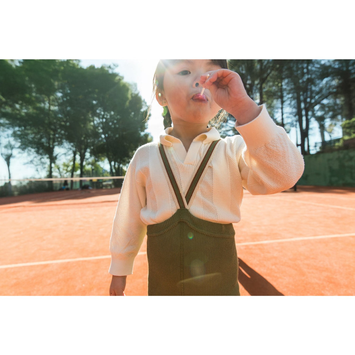 Silly Silas Olive Striped Footless Strømpebukser