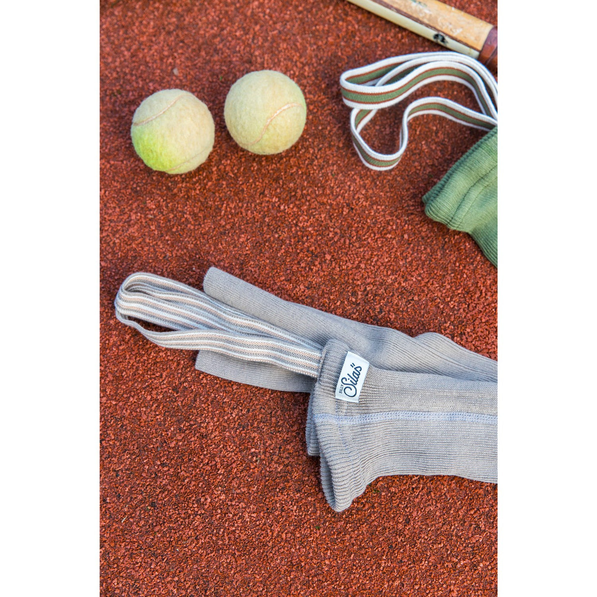 Silly Silas Oyster Grey Striped Footless Strømpebukser