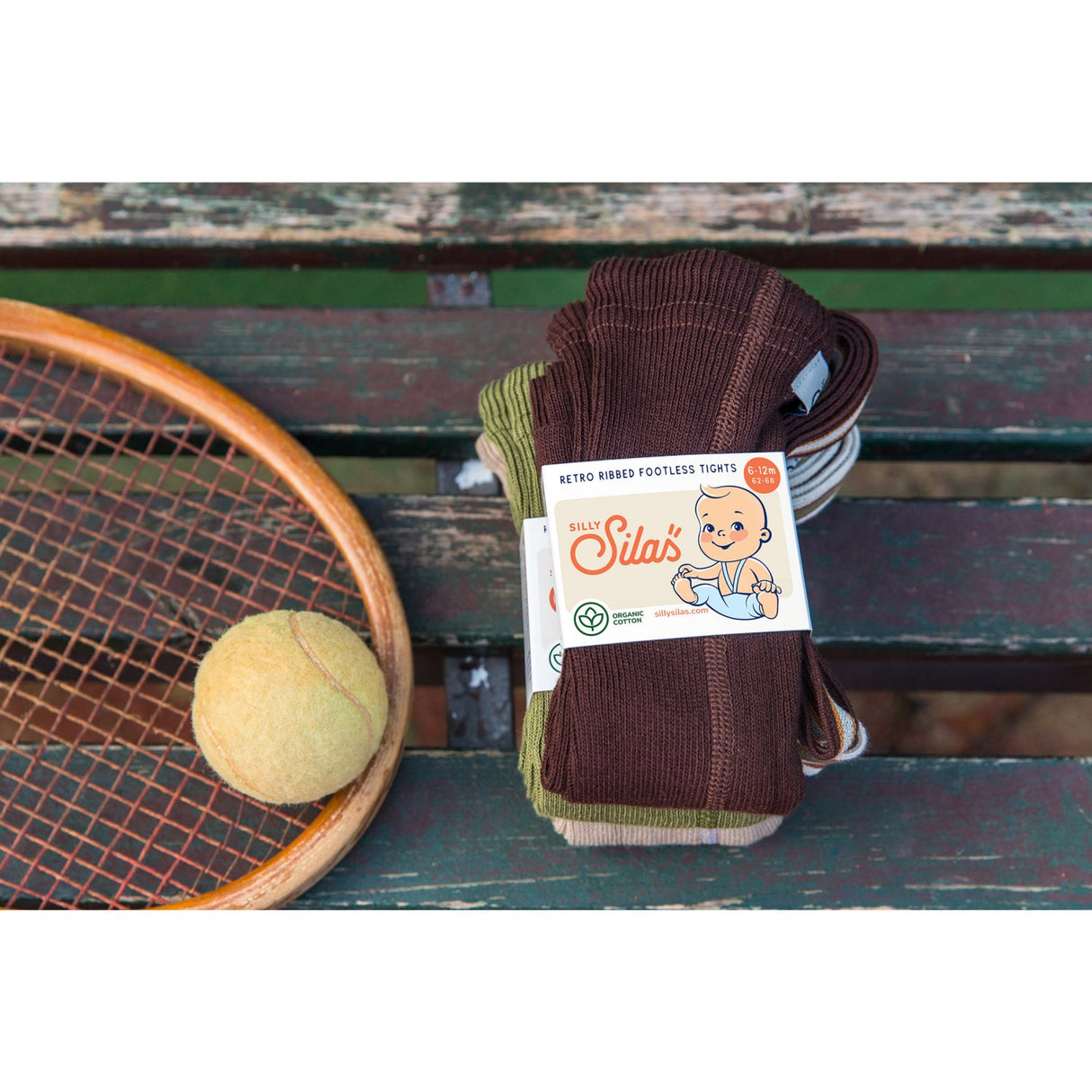 Silly Silas Chocolate Brown Striped Footless Strømpebukser