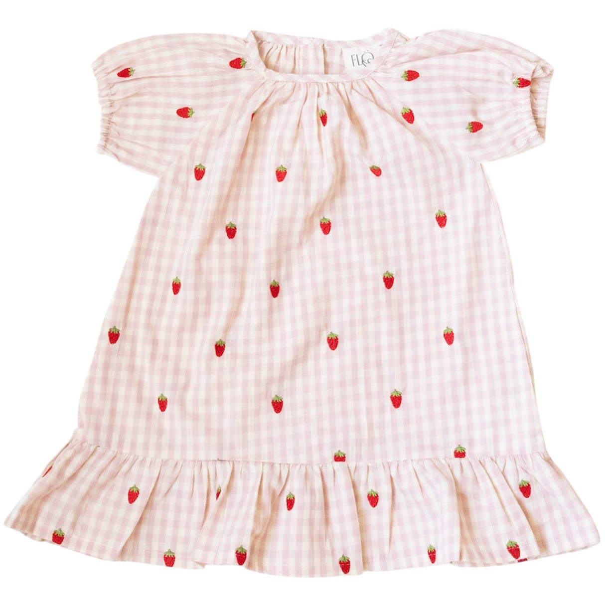 Flöss Pink Berry Gingham Dolly Kjole