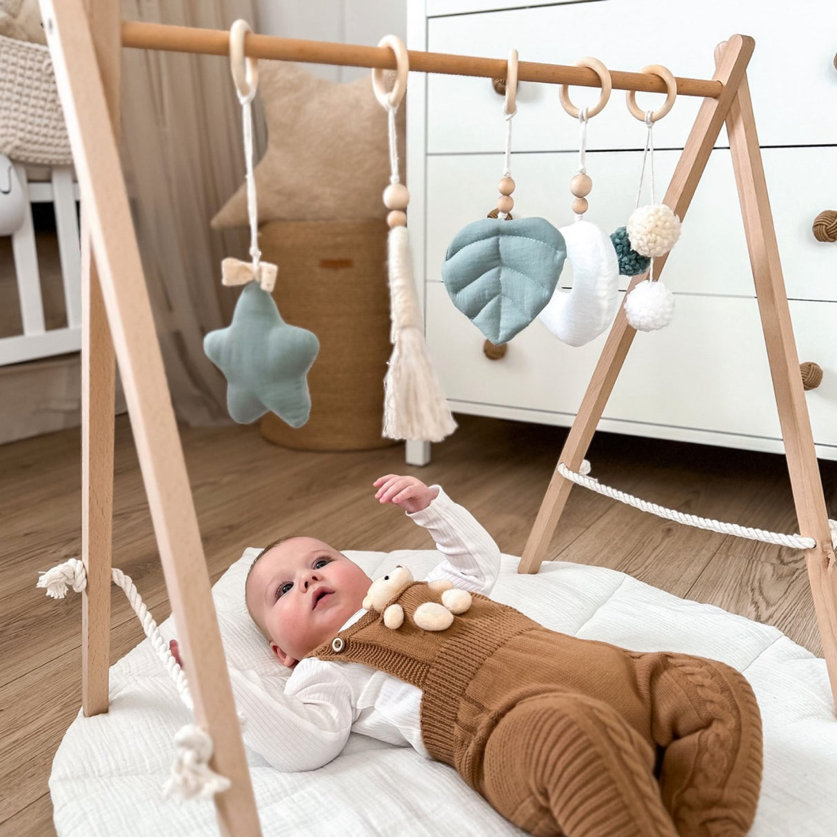 Woobiboo With Mint Baby Gym With Hangers
